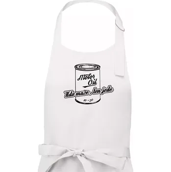 Kuchyňská zástěra Motor Oil - kdo maže - Pánská zástěra na vaření - Univerzální velikost ( Bílá )