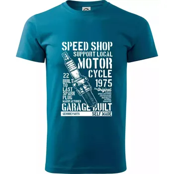 Spark Plug - Klasické pánské triko vyšší gramáže - M ( Petrolejová )