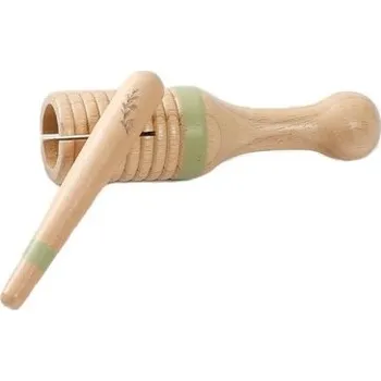 Klasická kytara Dřevěný Montessori škrabací bubínek s paličkou Hudební nástroj pro miminka 0–12 měsíců Rané vzdělávání Rytmická hračka pro děti