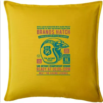 Polštář Brands Hatch Racing - Polštář 50x50 - 50x50 - Pouze potah ( Žlutá )