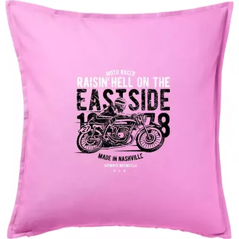 Polštář Raisin Hell Moto Racer - Polštář 50x50 - 50x50 - Pouze potah ( Růžová )