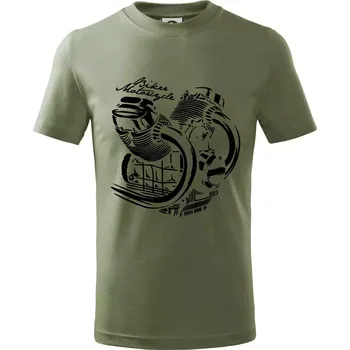 Biker Motorcycle motor - Tričko dětské bavlněné - 104-110cm / 3-4 roky ( Khaki )