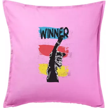 Polštář Winner závodník - Polštář 50x50 - 50x50 - Pouze potah ( Růžová )