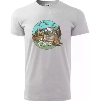 Pánské tričko Train back to home - Triko extra velké (5-8XL) - 8XL ( Světlešedý Melír )