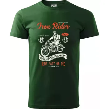 Pánské tričko Iron Rider - Triko extra velké (5-8XL) - 8XL ( Lahvově zelená )