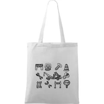 Odtahová služba - ikony - Taška bavlněná - 42 x 38 cm ( Bílá )