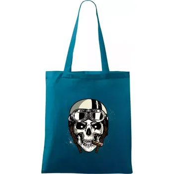 Motorkářská helma a doutník - Taška bavlněná - 42 x 38 cm ( Petrolejová )