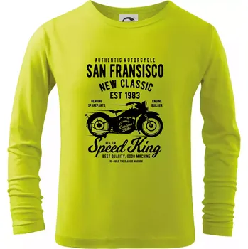 Dětská móda San Fransisco Motorcycle - Triko dětské Long Sleeve - 158 cm/12 let ( Limetková )