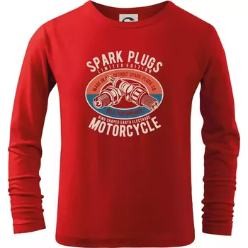 Chlapecké tričko Spark Plugs ovál - Triko dětské Long Sleeve - 122 cm/6 let ( Červená )