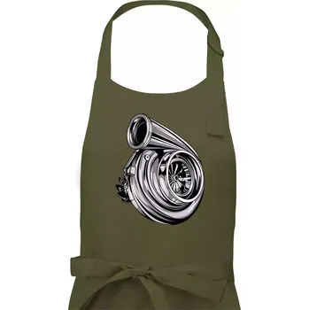 Kuchyňská zástěra Car turbo - Pánská zástěra na vaření - Univerzální velikost ( Khaki )