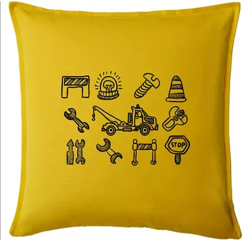 Polštář Odtahová služba - ikony - Polštář 50x50 - 50x50 - Pouze potah ( Žlutá )