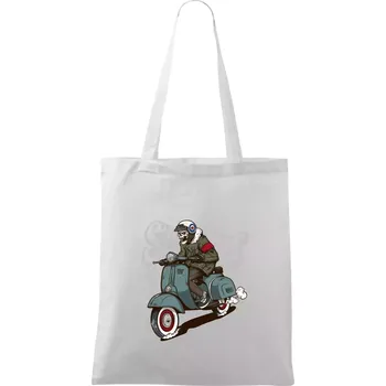 Skútr boy ve vaťáku - Taška bavlněná - 42 x 38 cm ( Bílá )