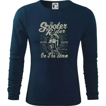 Pánské oblečení Scooter Rider - Triko s dlouhým rukávem FIT-T long sleeve - S ( Námořní modrá (velmi tmavá - téměř černá) )