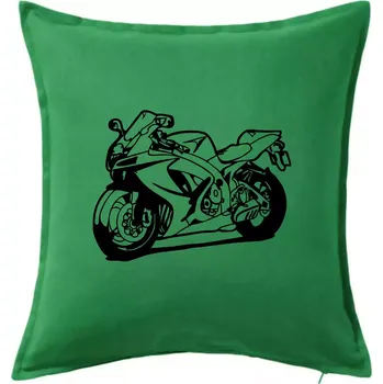 Polštář Sportovní motorka - Polštář 50x50 - 50x50 - Pouze potah ( Středně zelená )