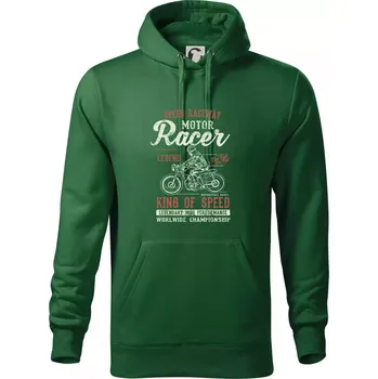 Pánská mikina Motor Racer - Mikina pánská Cape s kapucí - 5XL ( Lahvově zelená )