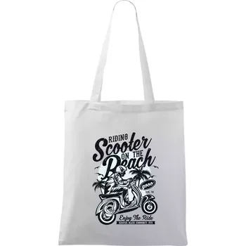 Scooter Beach - Taška bavlněná - 42 x 38 cm ( Bílá )