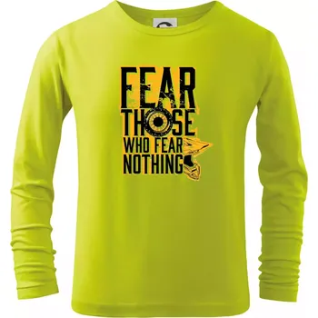 Chlapecké tričko Motocross fear those who fear nothing - Triko dětské Long Sleeve - 122 cm/6 let ( Limetková )