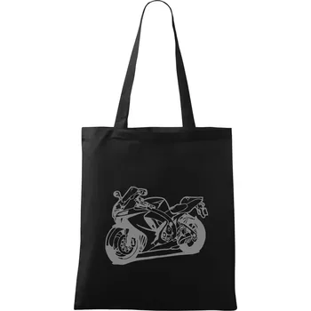 Nákupní taška Sportovní motorka - Taška bavlněná - 42 x 38 cm ( Černá )
