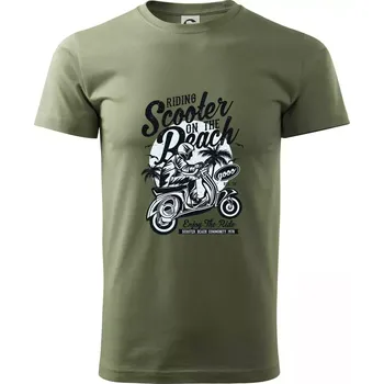 Scooter Beach - Klasické pánské triko vyšší gramáže - XS ( Khaki )