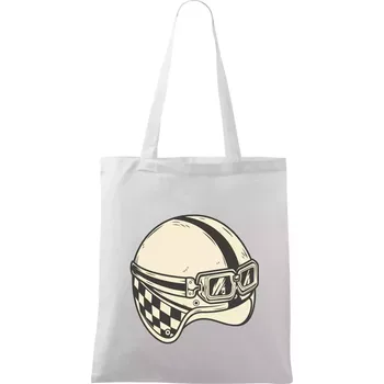 Moto helma - žalud - Taška bavlněná - 42 x 38 cm ( Bílá )