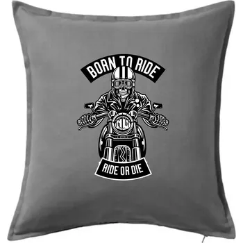 Polštář Lebka ride or die - Polštář 50x50 - 50x50 - Pouze potah ( Tmavě šedý melír )