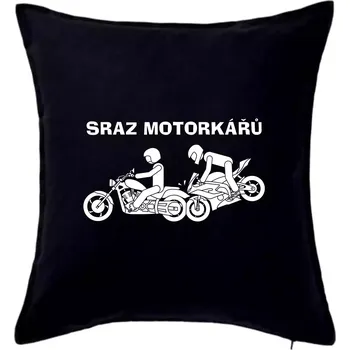 Polštář Sraz motorkářů (Hana-creative) - Polštář 50x50 - 50x50 - Pouze potah ( Černá )