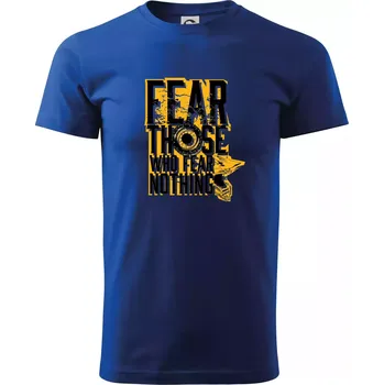 Pánské tričko Motocross fear those who fear nothing - Triko extra velké (5-8XL) - 6XL ( Královská modrá )