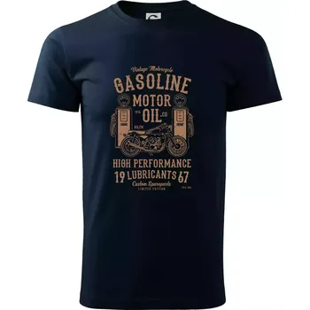 Pánské tričko Gasoline Motor Oil - Triko extra velké (5-8XL) - 7XL ( Námořní modrá (velmi tmavá - téměř černá) )