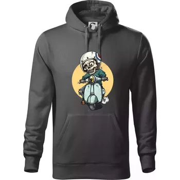 Pánská mikina Skútr rebel - Mikina pánská Cape s kapucí - S ( Ocelově šedá )