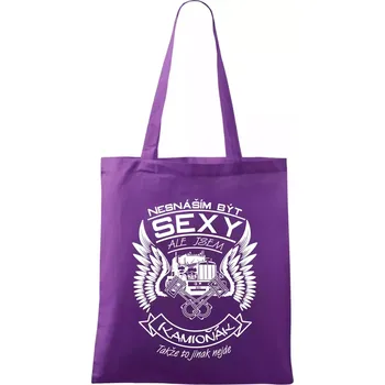 Nákupní taška Nesnáším být sexy - kamioňák - Taška bavlněná - 42 x 38 cm ( Fialová )