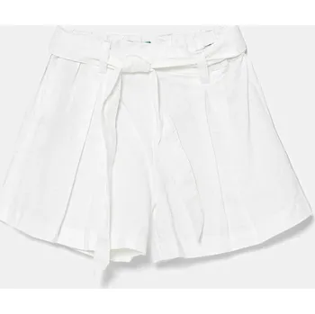 Dětské plátěné šortky United Colors of Benetton 43WBG902G.P.Seasonal bílá 00X, vel. 110