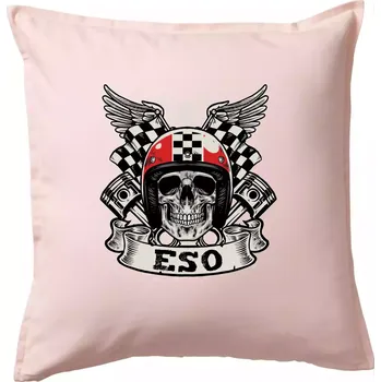 Polštář Motorkář eso - Polštář 50x50 - 50x50 - Pouze potah ( Světle růžová )
