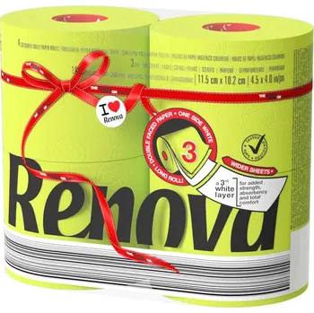 RENOVA Toaletní papír Maxi zelený 3vrstvý, 4 ks