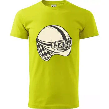 Moto helma - žalud - Klasické pánské triko vyšší gramáže - 2XL ( Limetková )