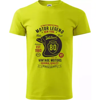 Motor Legend Helmet - Klasické pánské triko vyšší gramáže - 2XL ( Limetková )