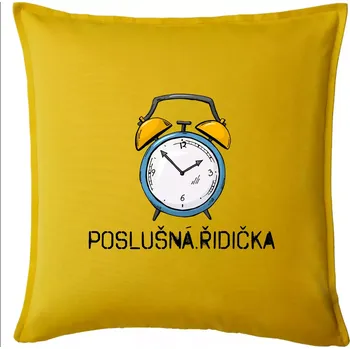 Polštář Poslušná řidička - Polštář 50x50 - 50x50 - Pouze potah ( Žlutá )