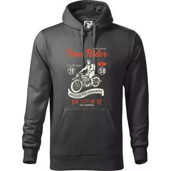 Pánská mikina Iron Rider - Mikina pánská Cape s kapucí - 5XL ( Tm. břidlice (šedozelená) )