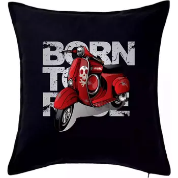 Polštář Scooter born to ride red - Polštář 50x50 - 50x50 - Pouze potah ( Černá )