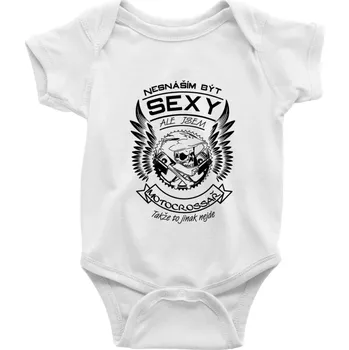 Kojenecký body Nesnáším být sexy - motocrossař - Body kojenecké s krátkým rukávem - Krátký r. 12-18 měs ( Bílá )