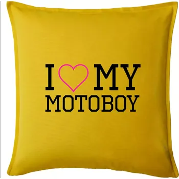 Polštář I love my motoboy - Polštář 50x50 - 50x50 - Pouze potah ( Žlutá )
