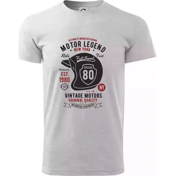 Pánské tričko Motor Legend Helmet - Triko extra velké (5-8XL) - 8XL ( Světlešedý Melír )