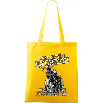 Sám jezdím rychleji, ale ve dvou dojedeme dál - Taška bavlněná - 42 x 38 cm ( Žlutá )