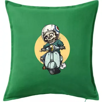 Polštář Skútr rebel - Polštář 50x50 - 50x50 - Pouze potah ( Středně zelená )