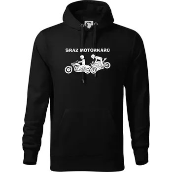 Pánská mikina Sraz motorkářů (Hana-creative) - Mikina pánská Cape s kapucí - 2XL ( Černá )