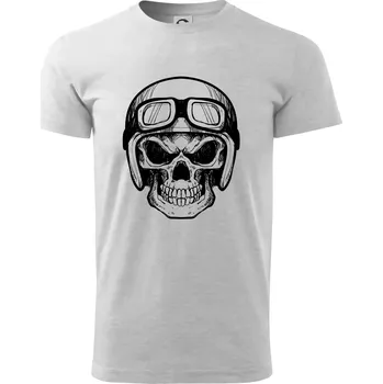 Pánské tričko Nasranej motorkář - Triko extra velké (5-8XL) - 8XL ( Světlešedý Melír )