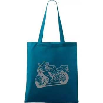 Sportovní motorka - Taška bavlněná - 42 x 38 cm ( Petrolejová )