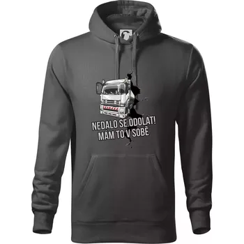 Pánská mikina Nedalo se odolat, mám to v sobě kamion - Mikina pánská Cape s kapucí - 5XL ( Ocelově šedá )