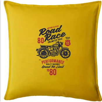 Polštář Road Race Motorcycle - Polštář 50x50 - 50x50 - Pouze potah ( Žlutá )