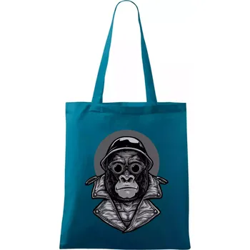 Motorkář gorila - Taška bavlněná - 42 x 38 cm ( Petrolejová )