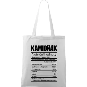 Nutriční hodnoty - Kamioňák - Taška bavlněná - 42 x 38 cm ( Bílá )